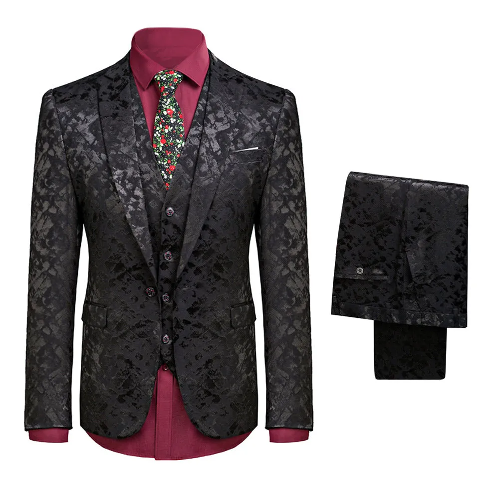 3-Piece Paisley Print Suit 2 Colors