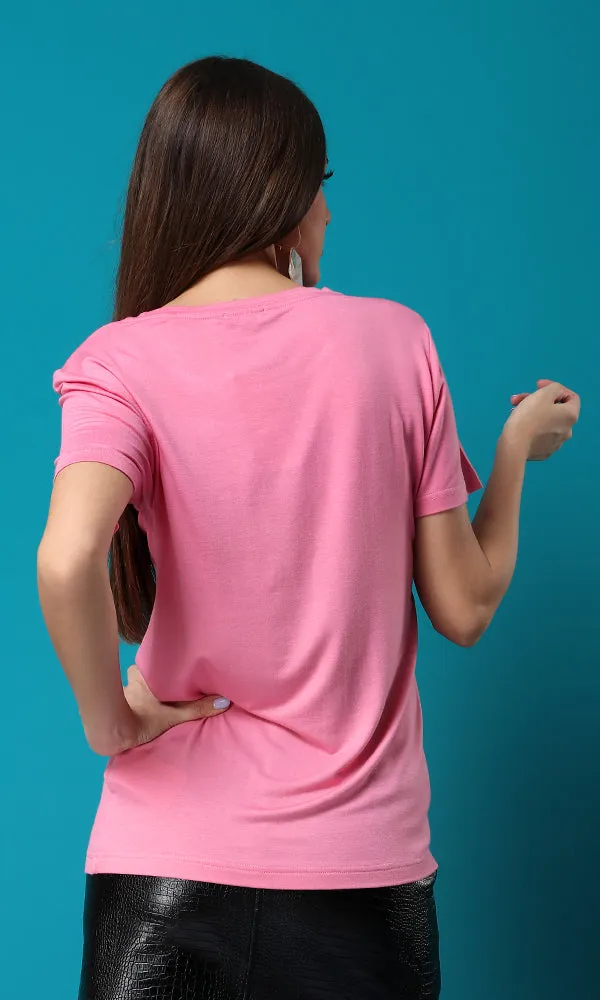 47437 Ultimate Soft Pink Oversized Basic T-Shirt