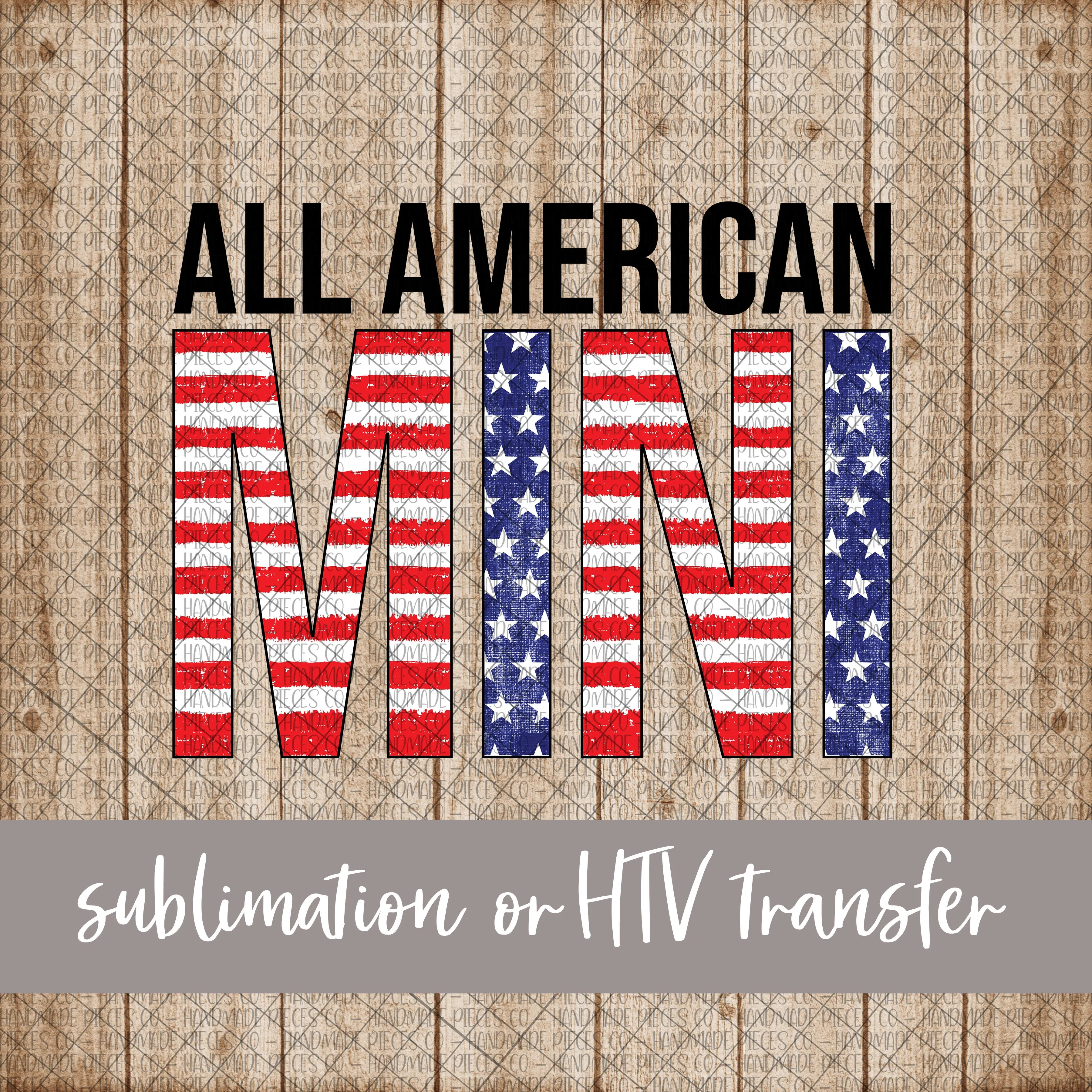 All American Mini, Block - Sublimation or HTV Transfer