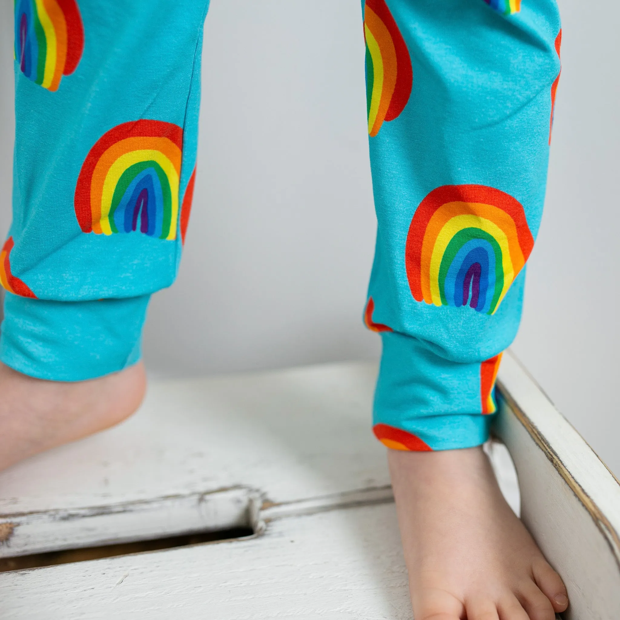 Aqua Rainbow Print Baby Leggings 0-6 Years