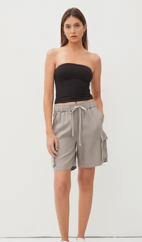 Be Cool Tencel Drawstring Cargo Bermuda Shorts