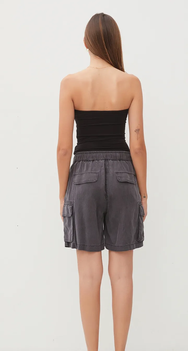 Be Cool Tencel Drawstring Cargo Bermuda Shorts