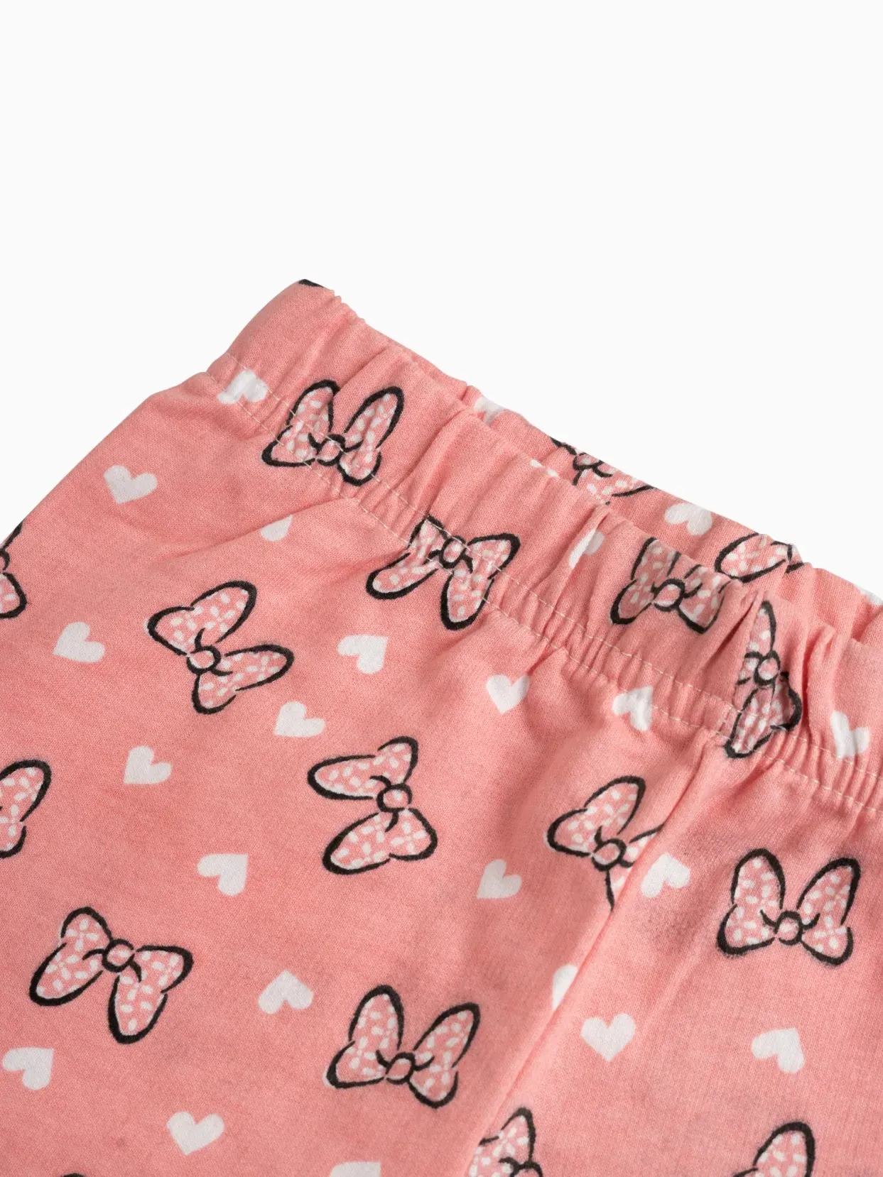 Black pattern in soft pink leggings  for baby girl