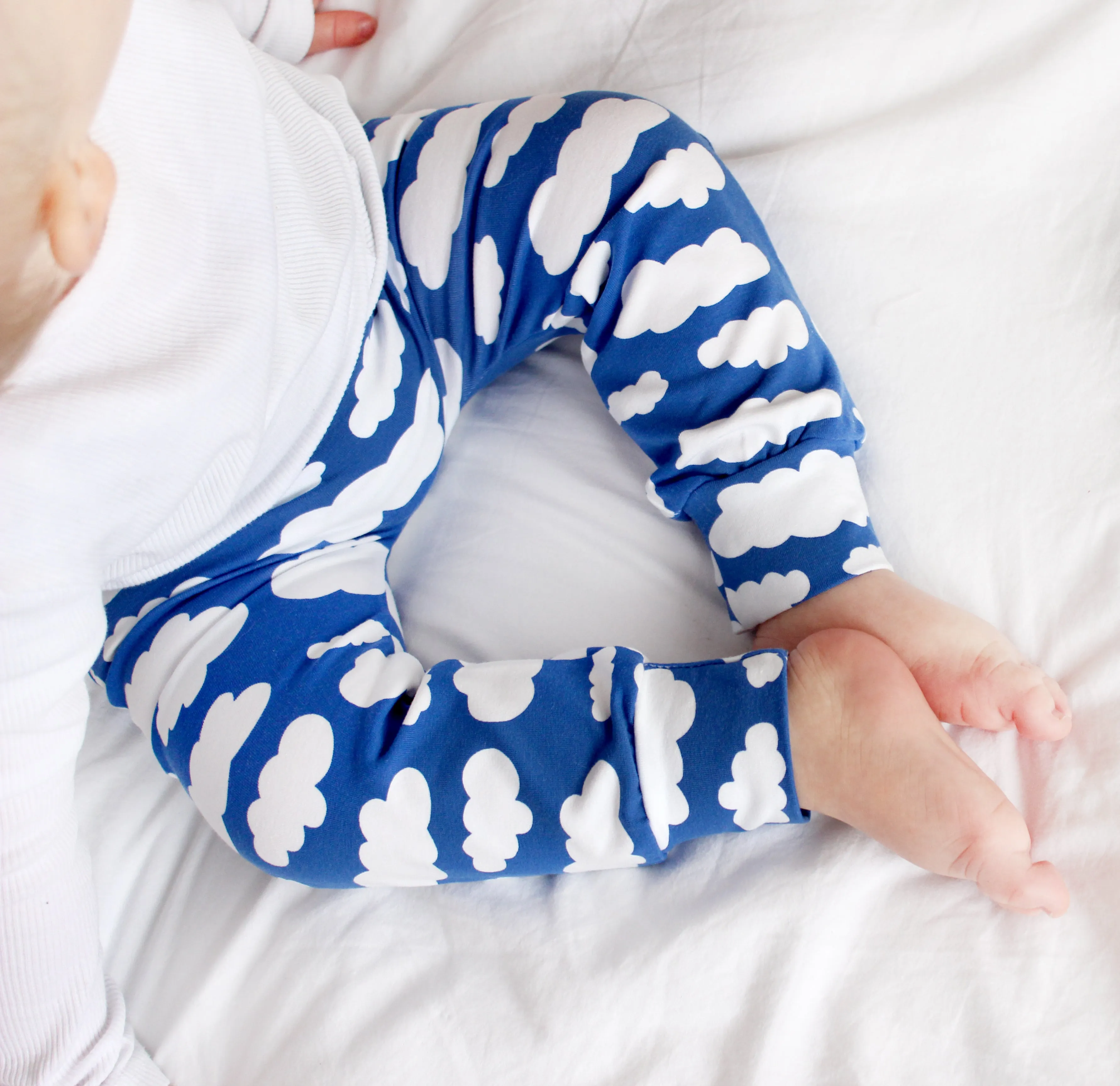 Blue Cloud Print Baby Leggings 0-6 Years