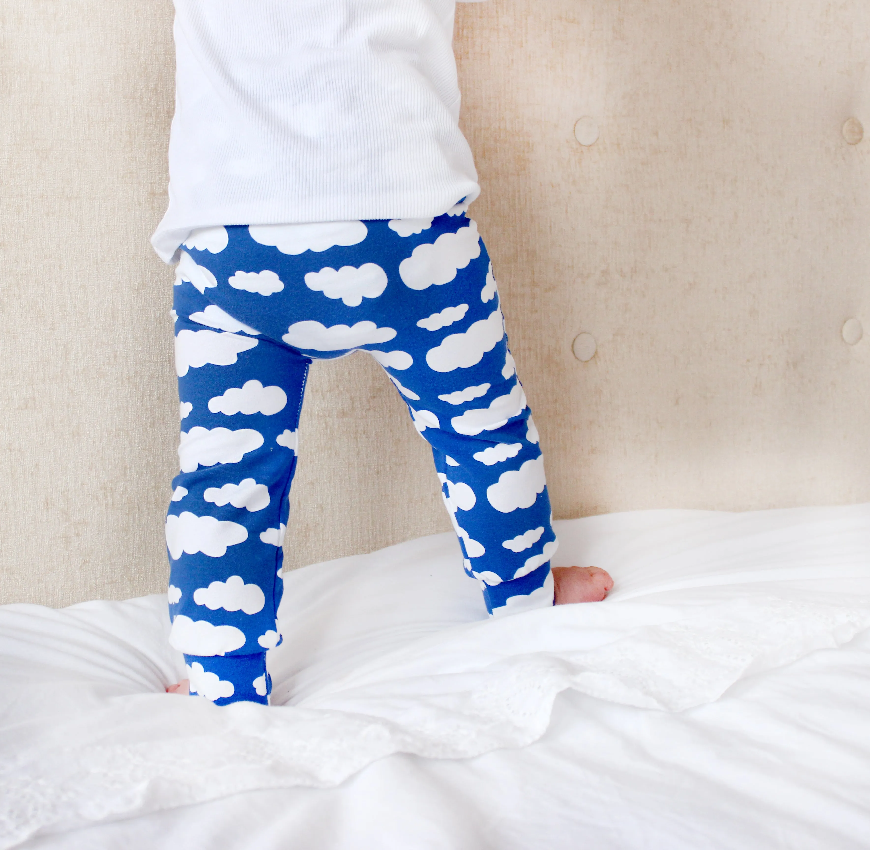 Blue Cloud Print Baby Leggings 0-6 Years