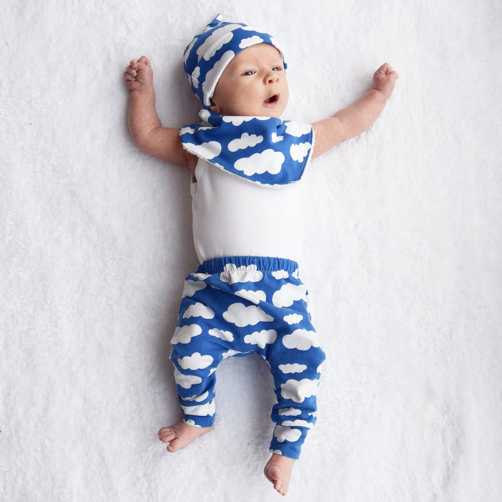 Blue Cloud Print Baby Leggings 0-6 Years