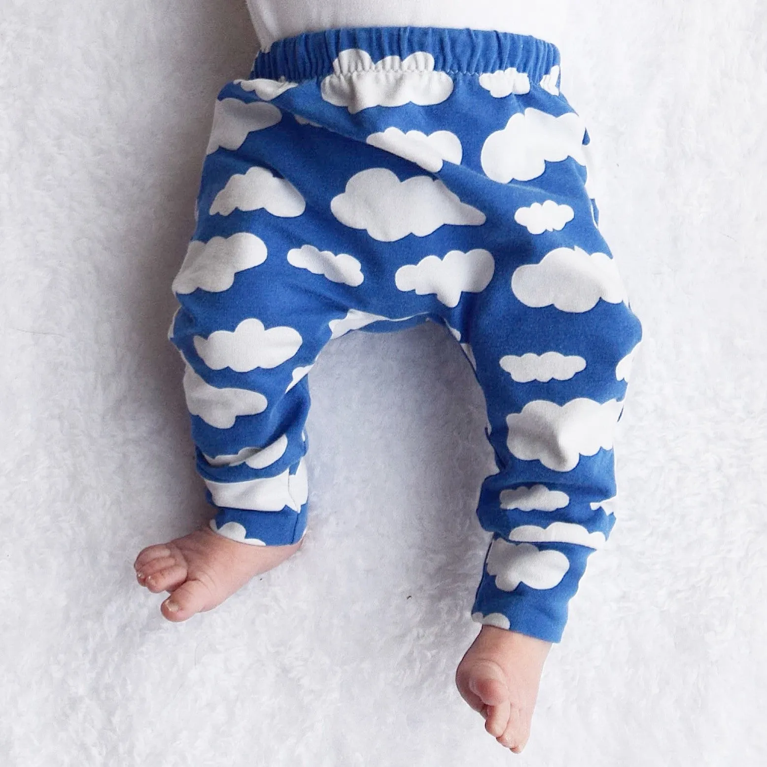 Blue Cloud Print Baby Leggings 0-6 Years