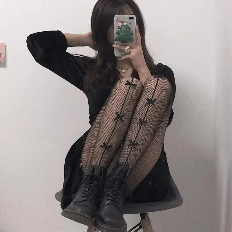 Bow Lace Pantyhose Socks