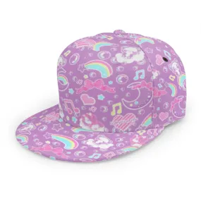 Bubbly Dreams Purple Baseball Cap With Flat Brim