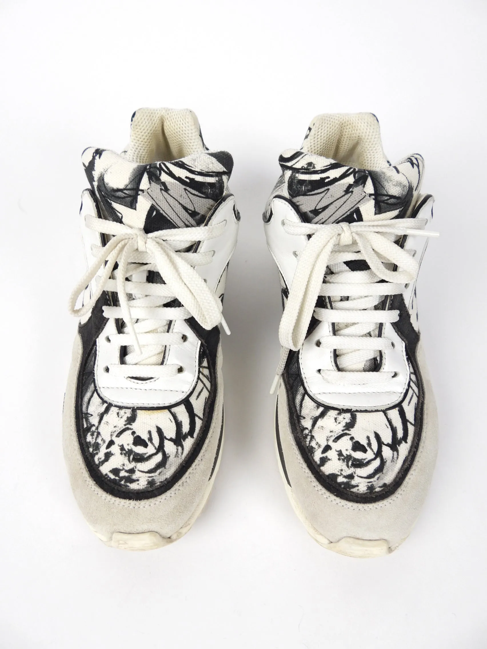 Chanel White and Grey Chunky CC Sneakers - 36