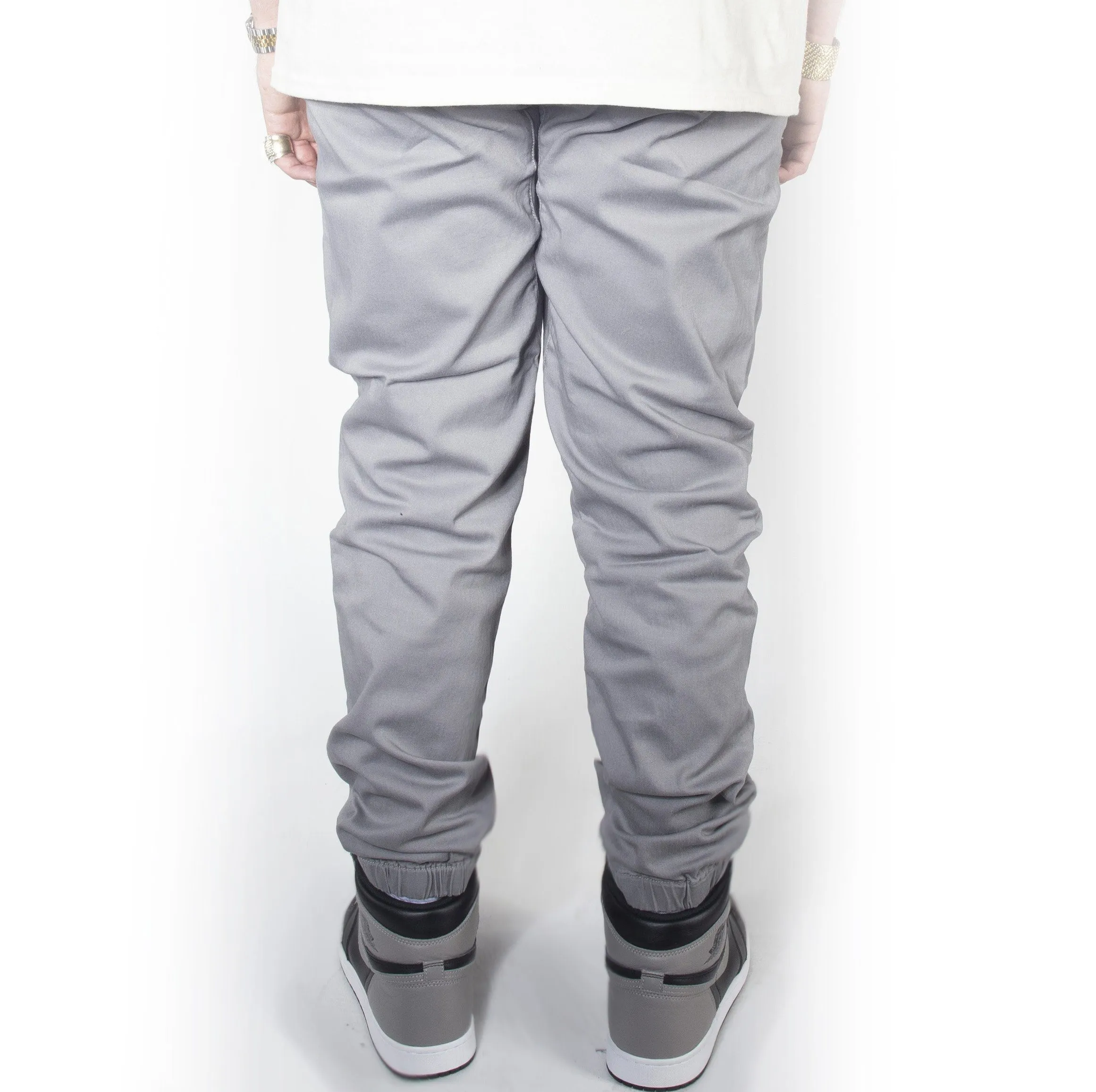 Cool Grey Twill Jogger Pants JG804