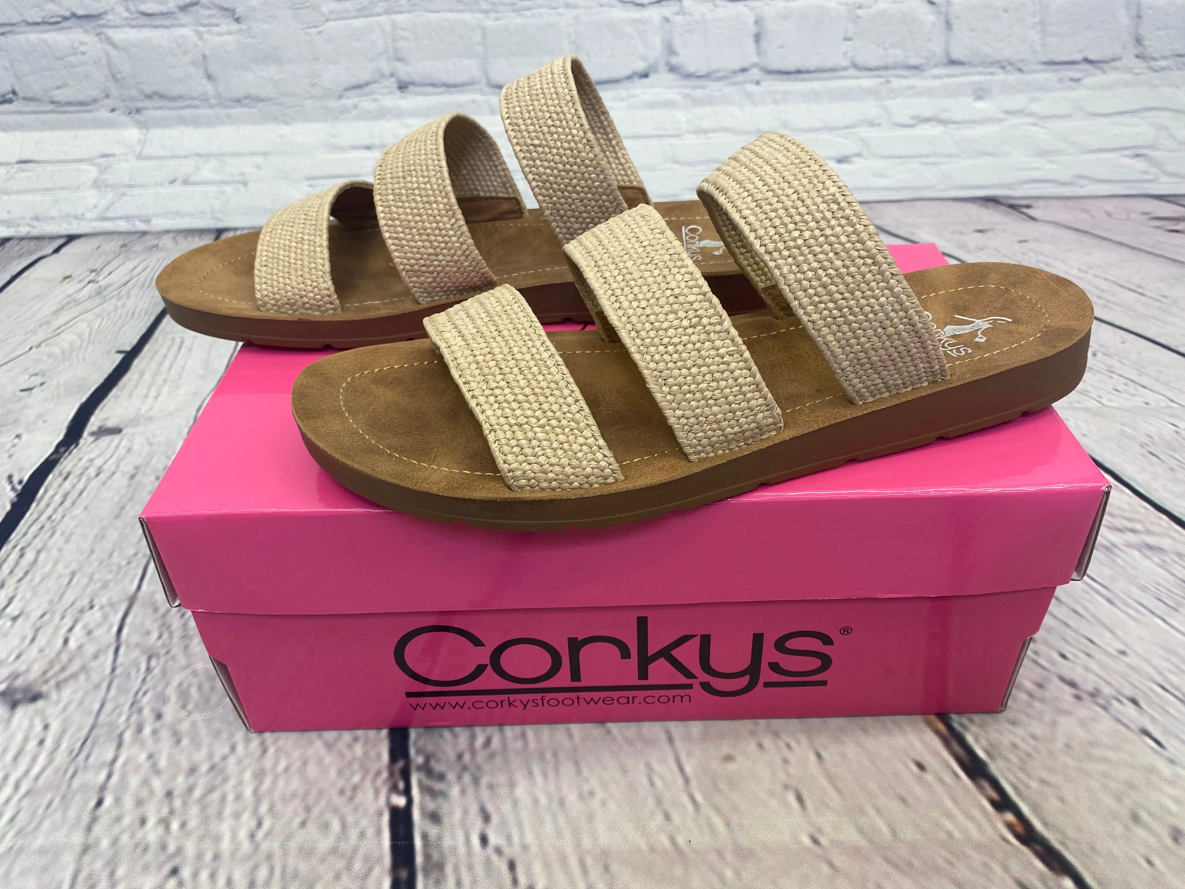 Corkys Women's Dafne Elastic Straps Slip On Sandals