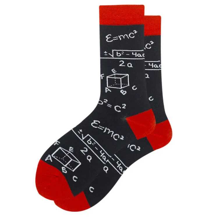 Crew Socks | Funky Socks - Math (Black)