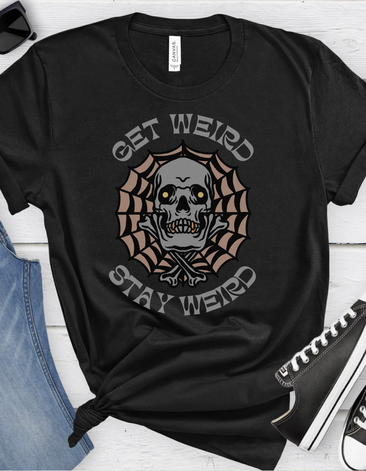 Get Weird  Stay Weird Tattoo T-shirt / Traditional Tattoo Tee Shirt / Punk Rock Clothing Tshirt Rockabilly Psychobilly Freak Goth