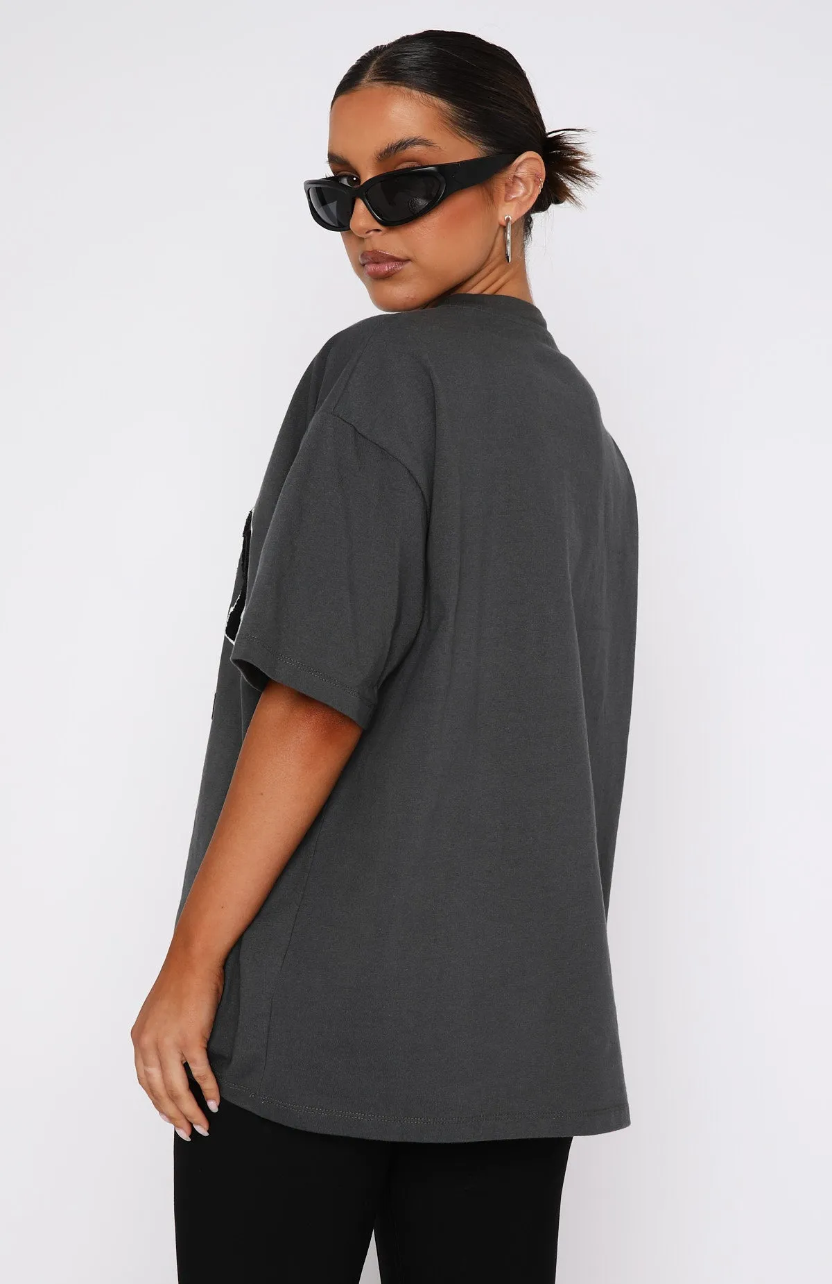 Give It Away Oversized Tee Charcoal