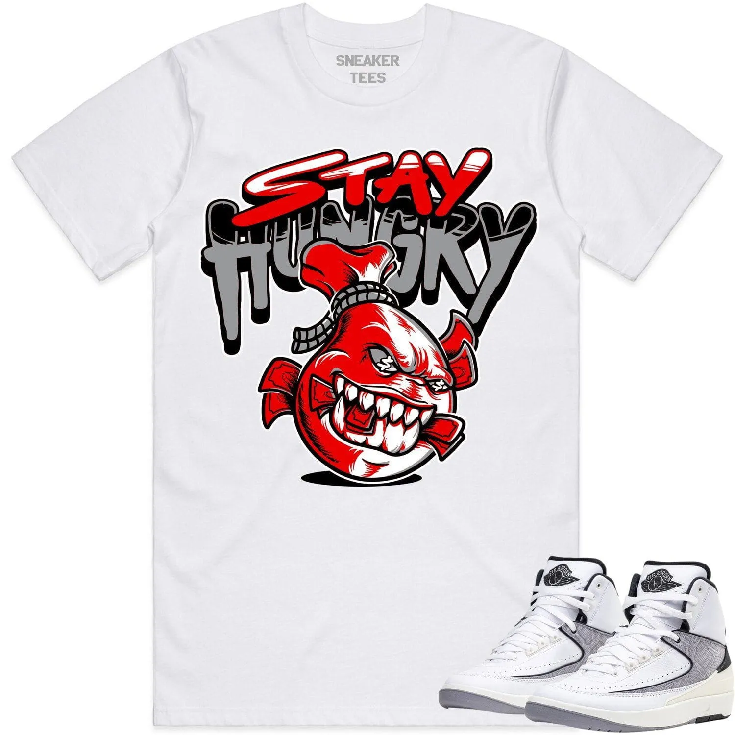 Jordan 2 Python 2s Shirt to Match - RED STAY HUNGRY