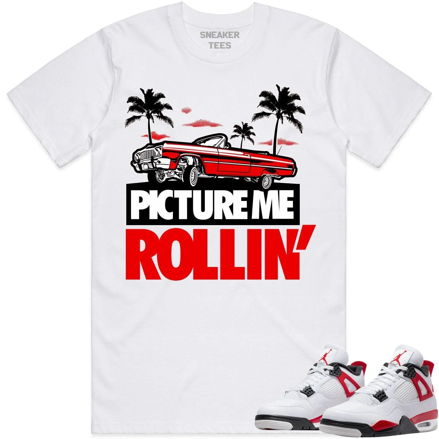 Jordan 4 Red Cement 4s Shirt to Match - RED PMR