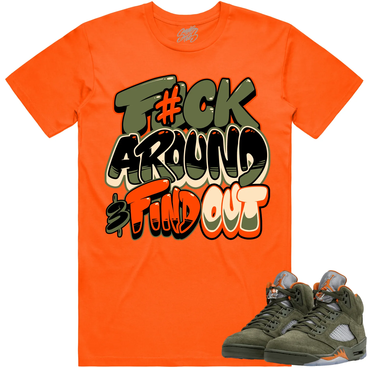 Jordan Retro 5 Olive 5s Shirt to Match - CELADON F#CK