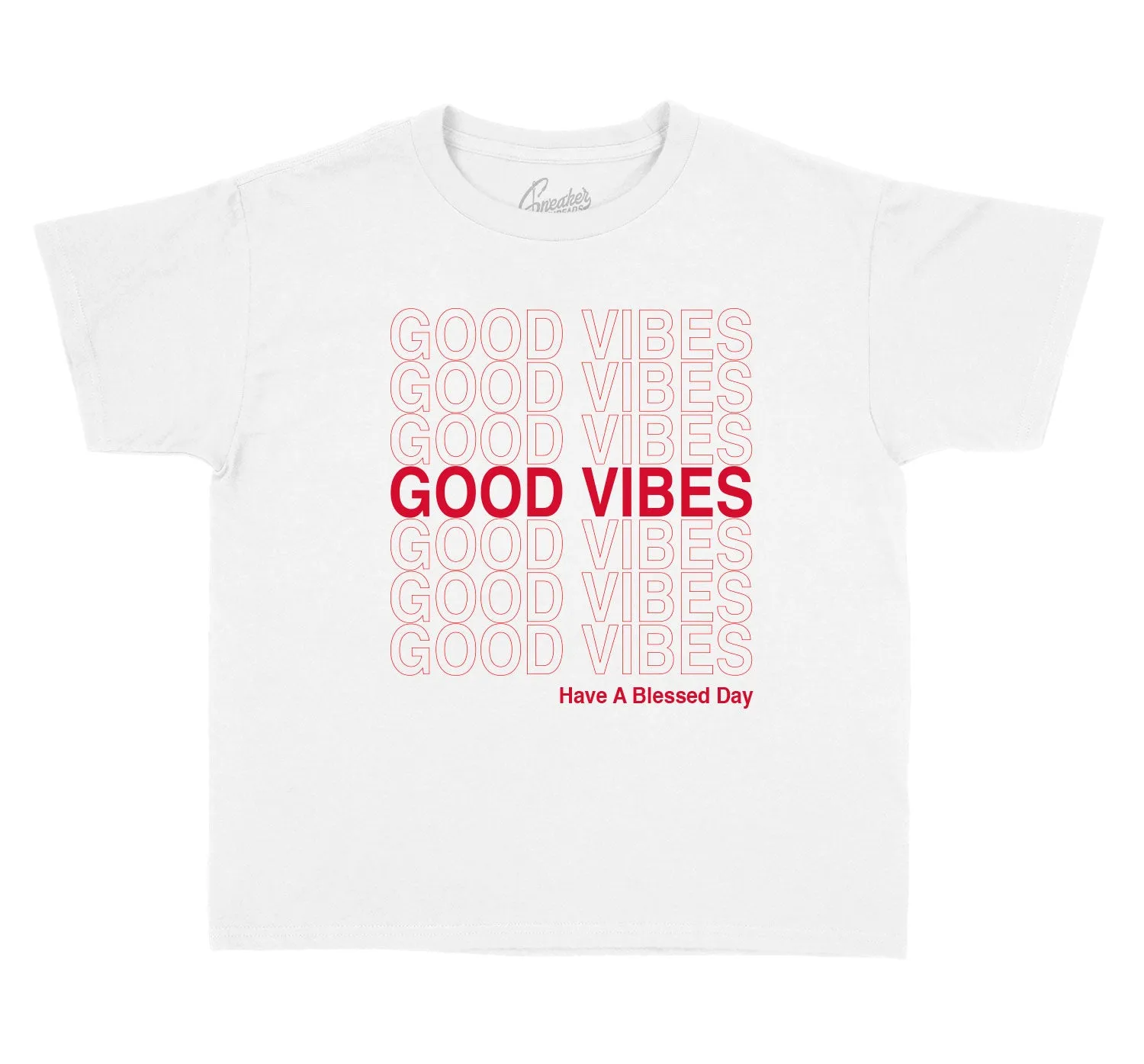 Kids Gym Red 9 Shirt - Good Day - White