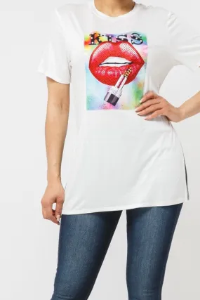 Kiss Embellished T-Shirt