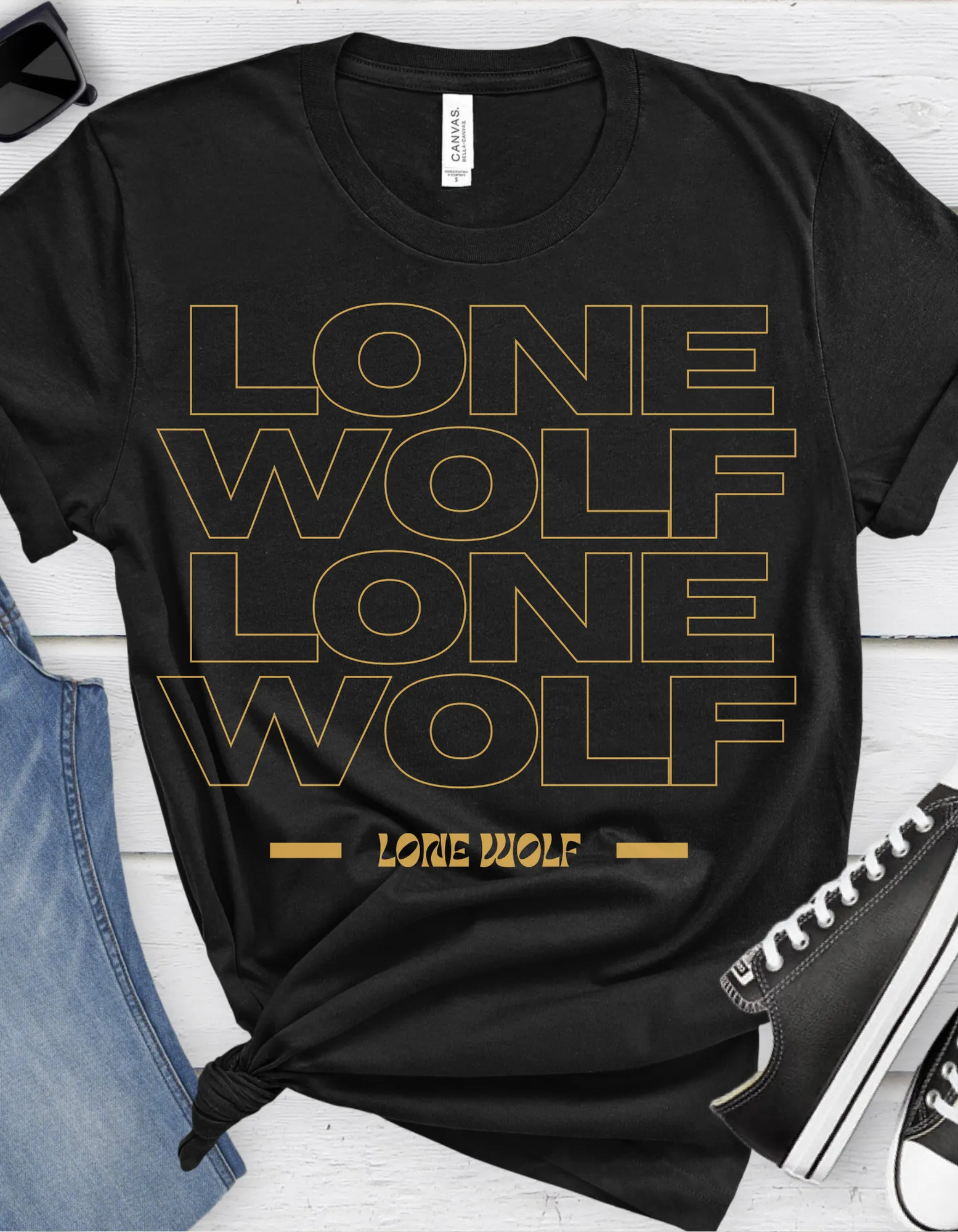 Lone Wolf Tattoo T-shirt / Traditional Tattoo Tee Shirt / Punk Rock Clothing Tshirt Rockabilly Psychobilly Freak Goth