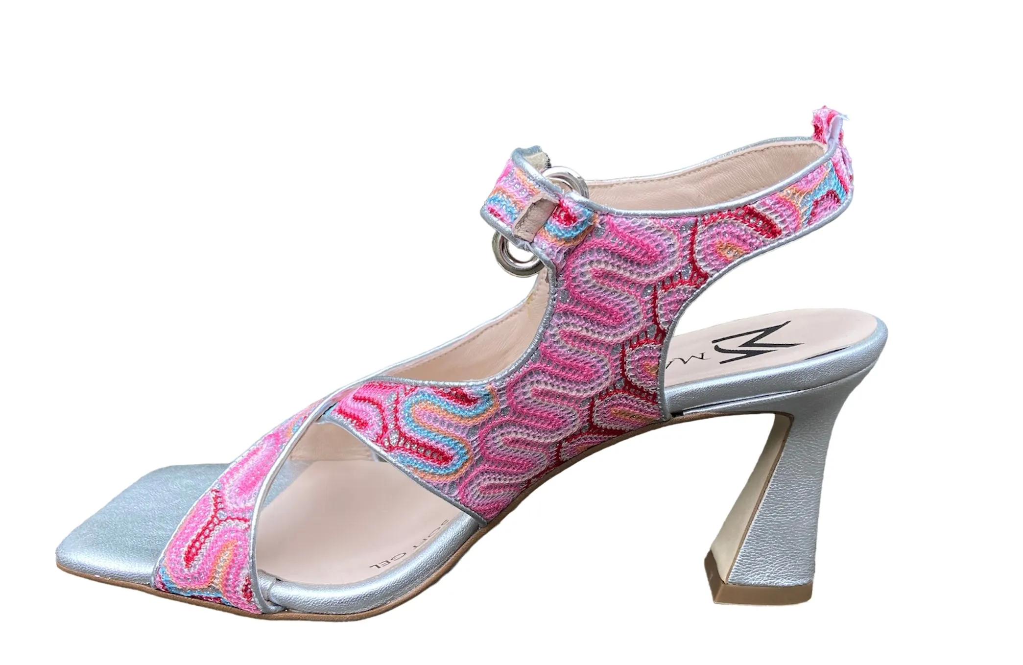 MARIAN Pink Print Sandal with Block Heel 52902