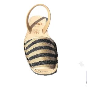 Menorca Sandal - Black Stripes