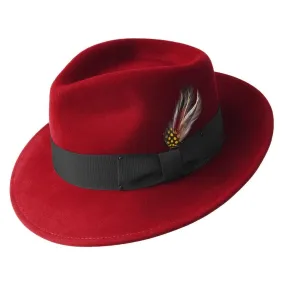 Men's Fedora Hat by Bailey of Hollywood Color  Red with Black Band