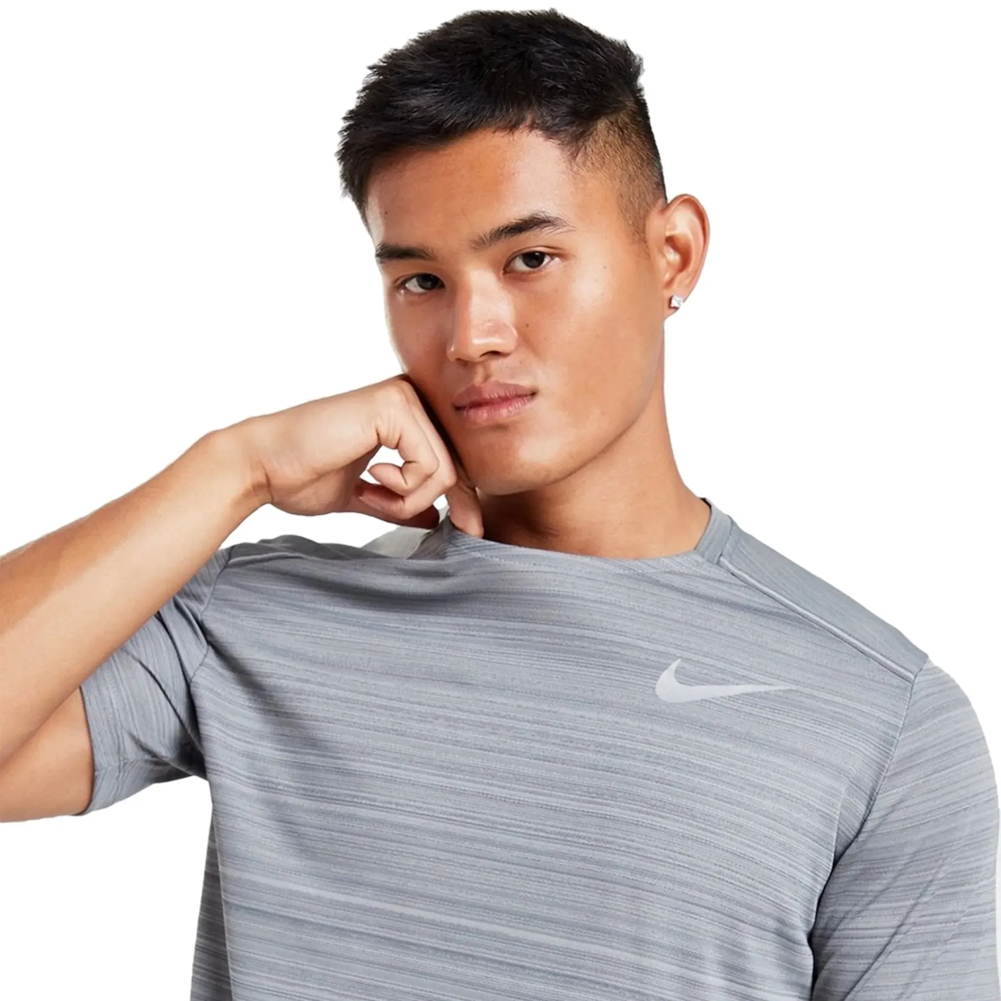 Nike Dri-FIT 1.0 Grey Miler Running T Shirt