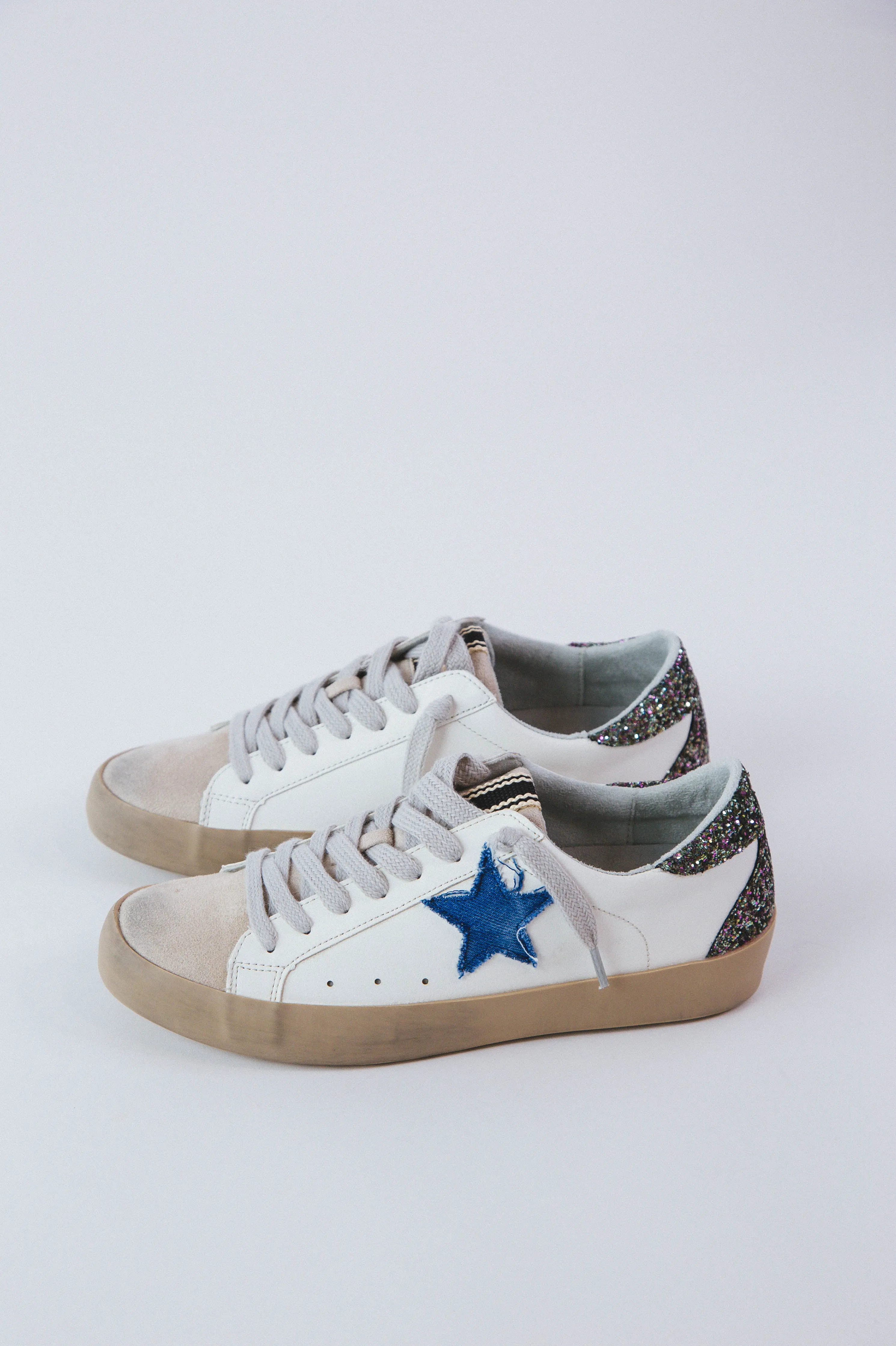 Paula Glitter Back Star Sneaker, Tie Dye Denim | SHUSHOP