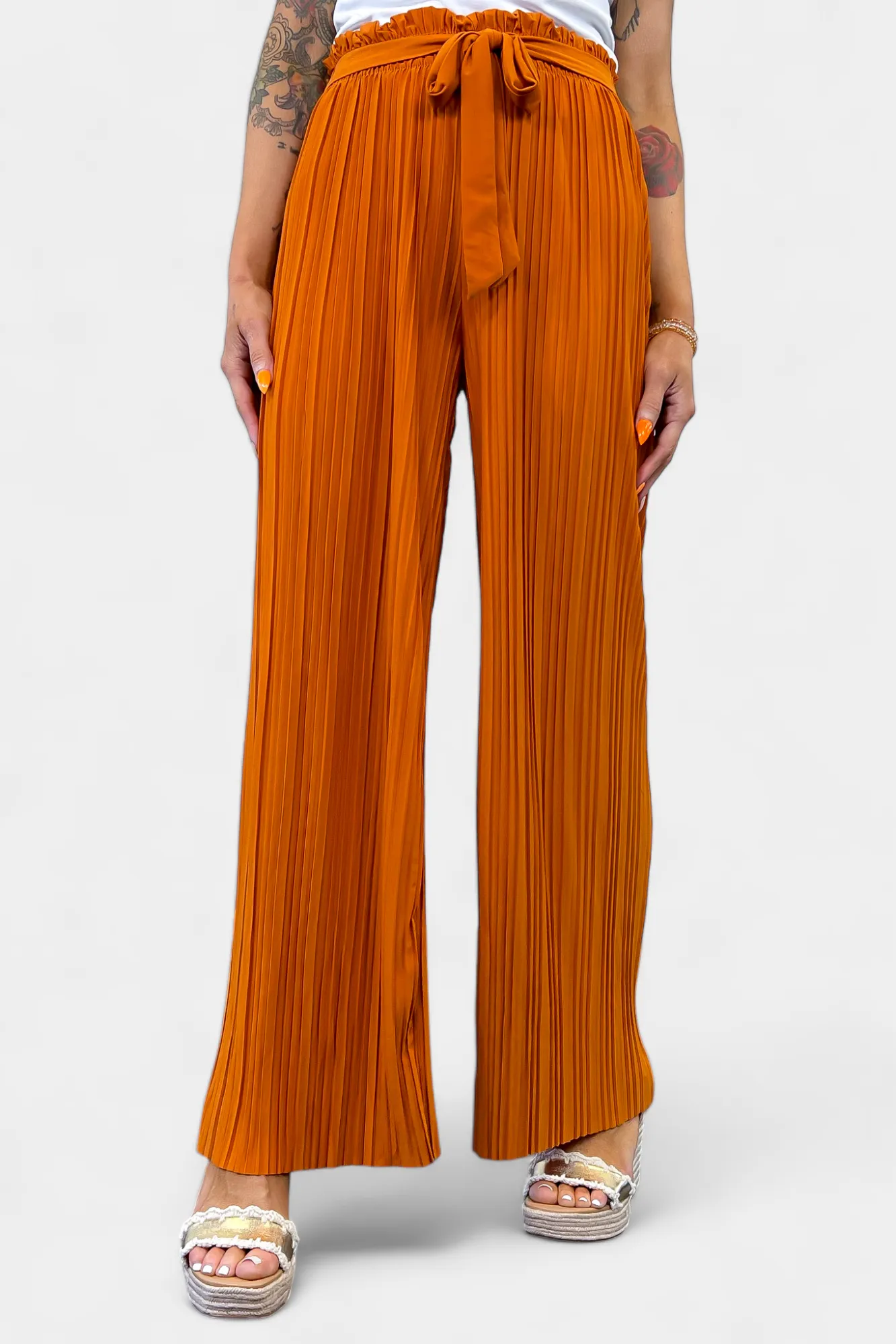 Pleated Wide Leg Pants