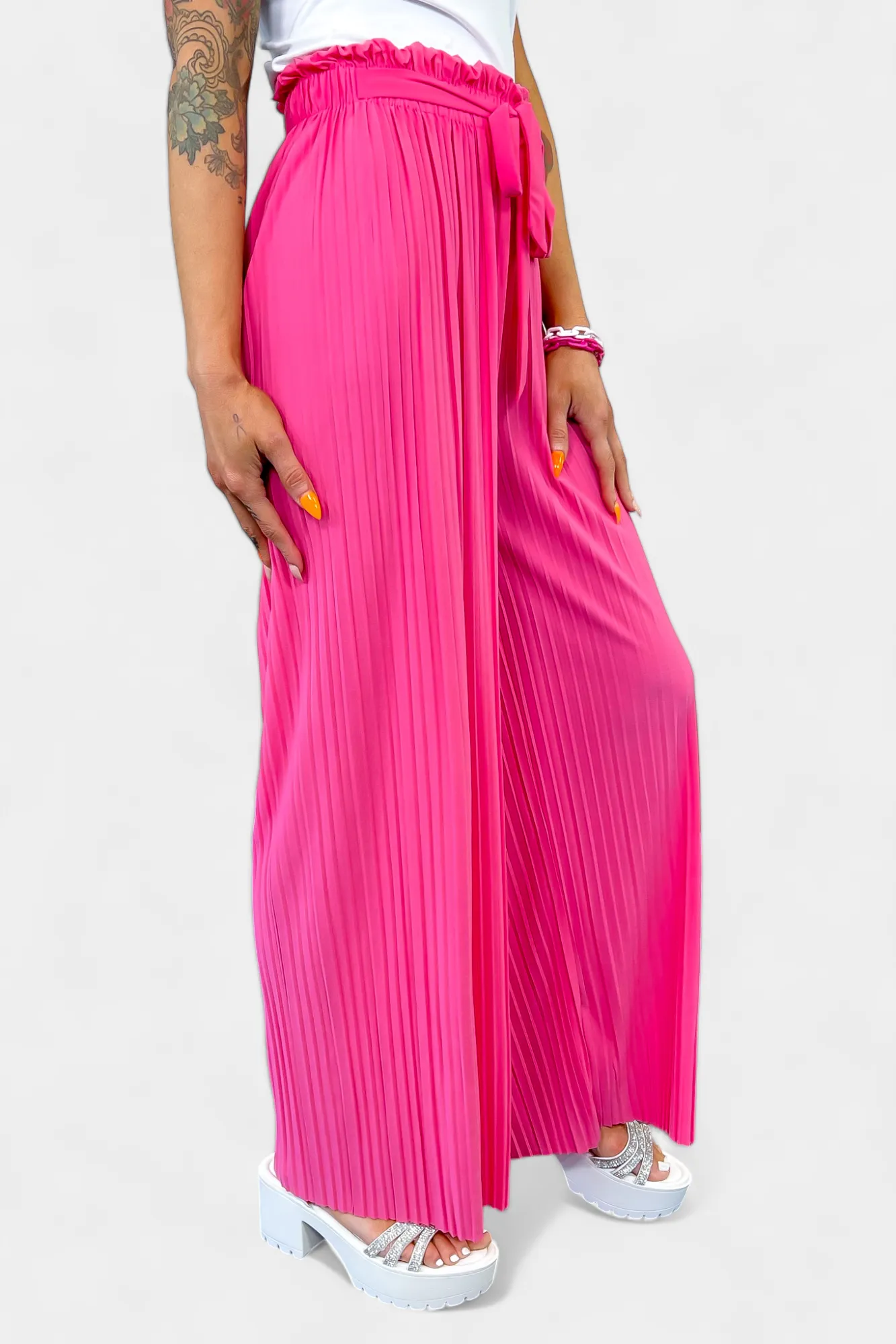 Pleated Wide Leg Pants