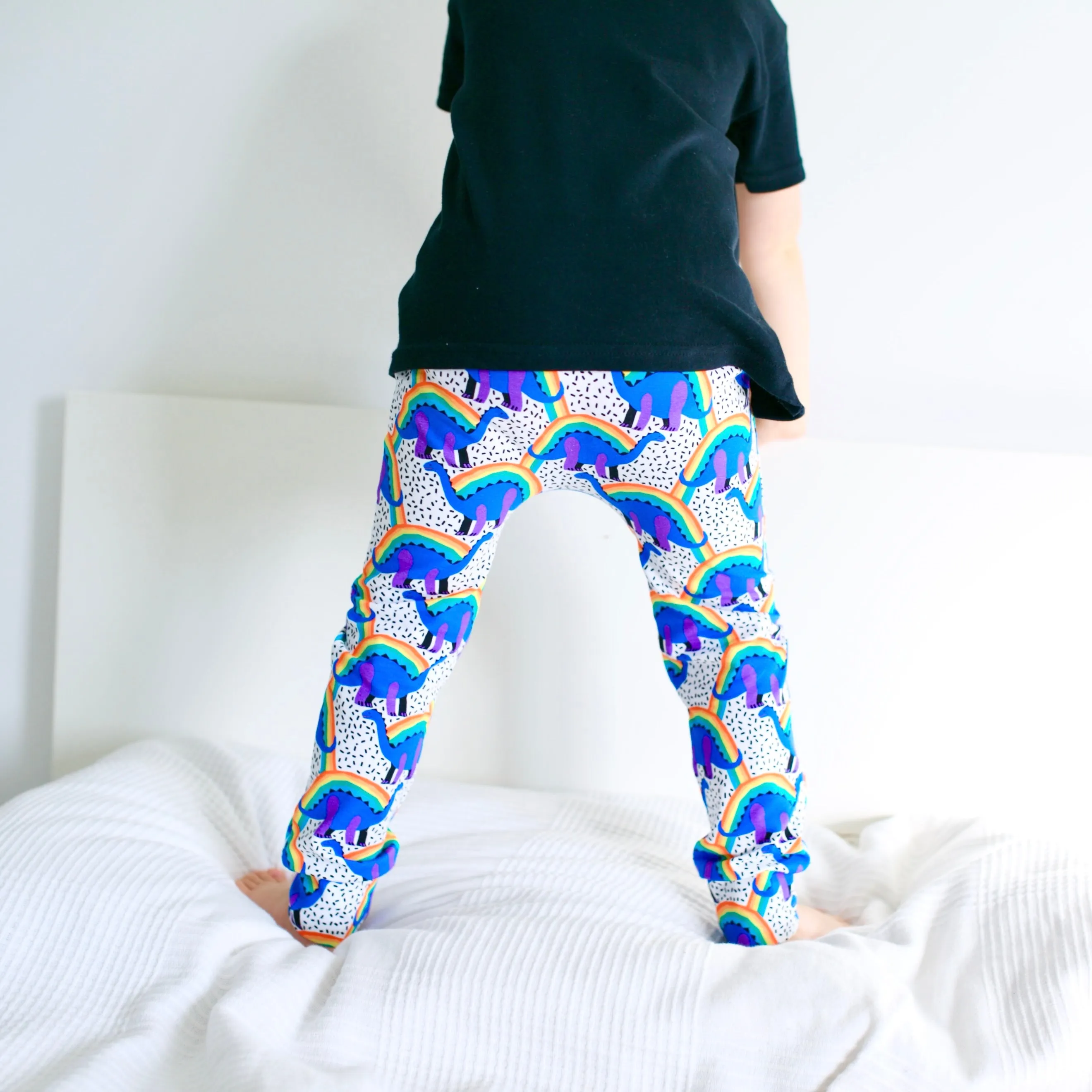 Rainbow Dino Print Baby Leggings 0-6 Years