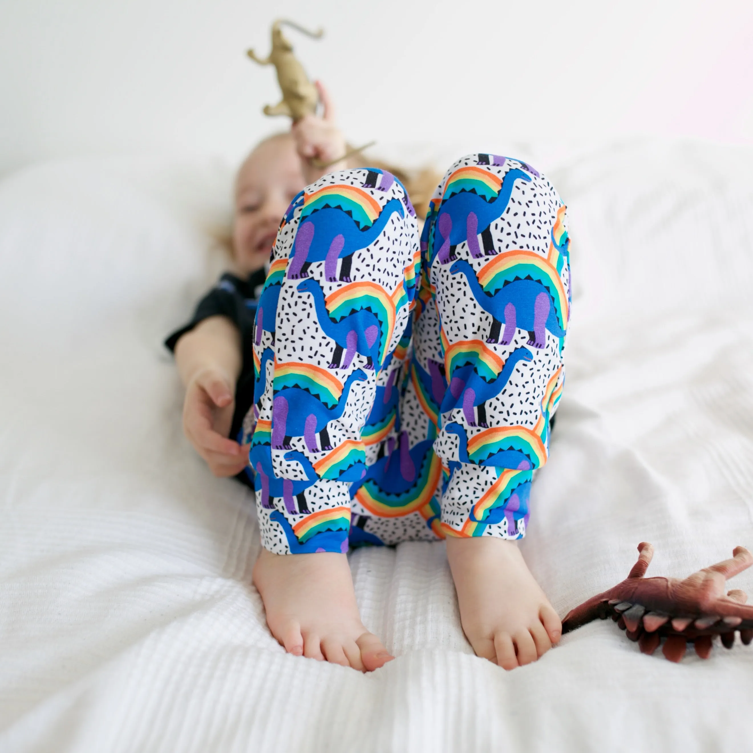 Rainbow Dino Print Baby Leggings 0-6 Years