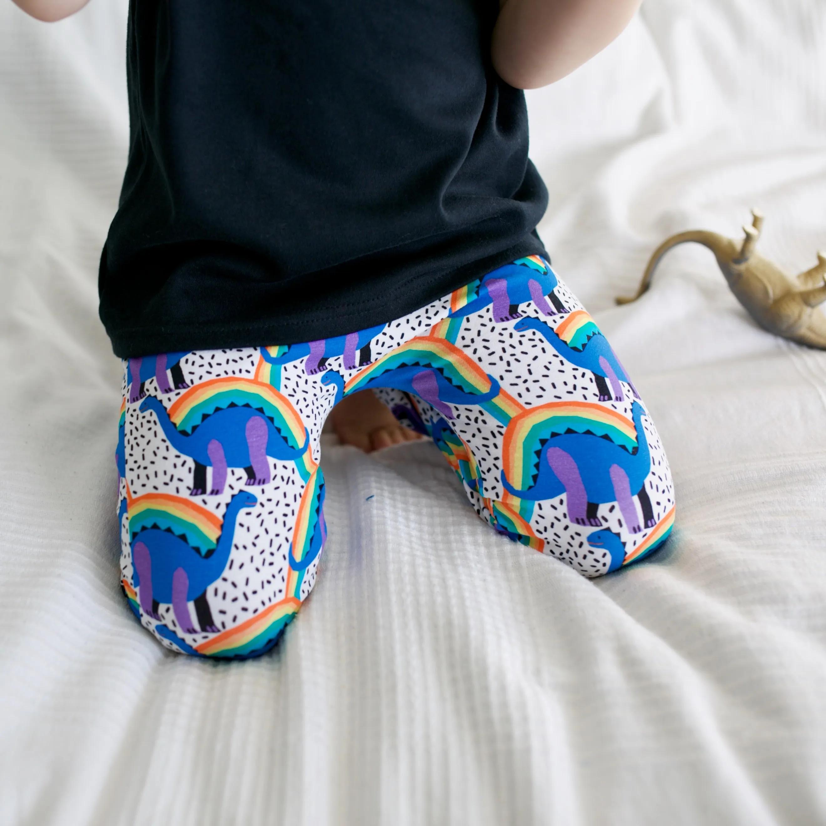 Rainbow Dino Print Baby Leggings 0-6 Years