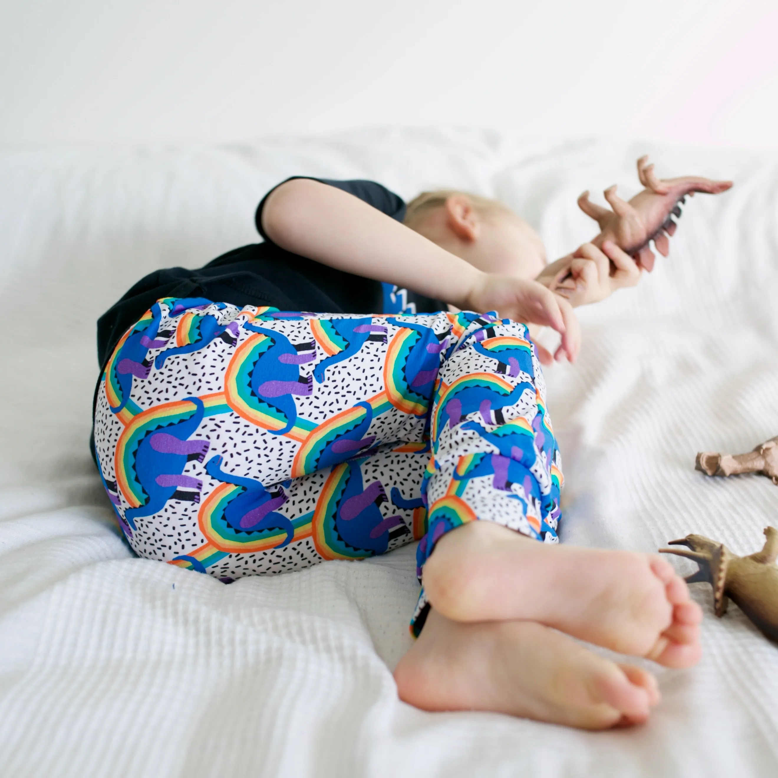 Rainbow Dino Print Baby Leggings 0-6 Years