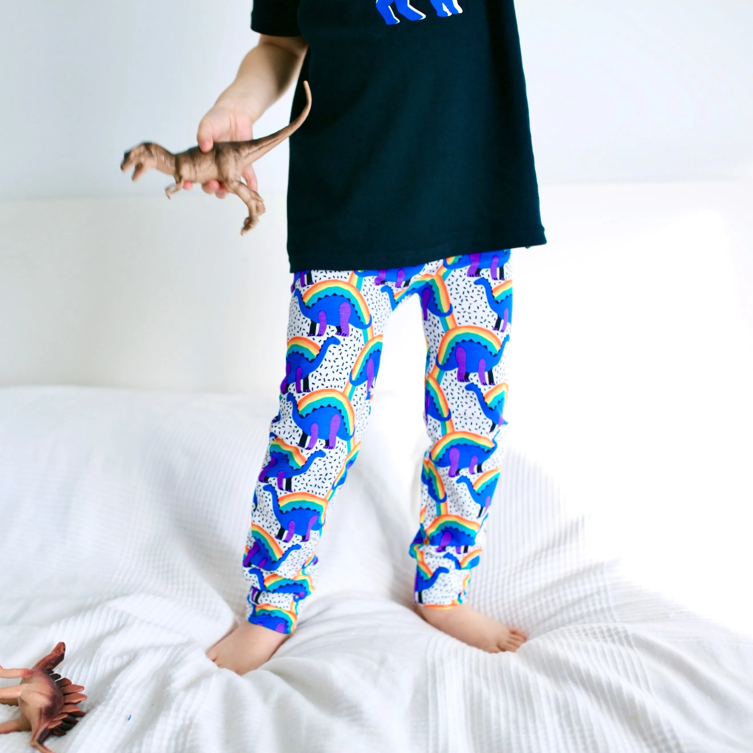 Rainbow Dino Print Baby Leggings 0-6 Years