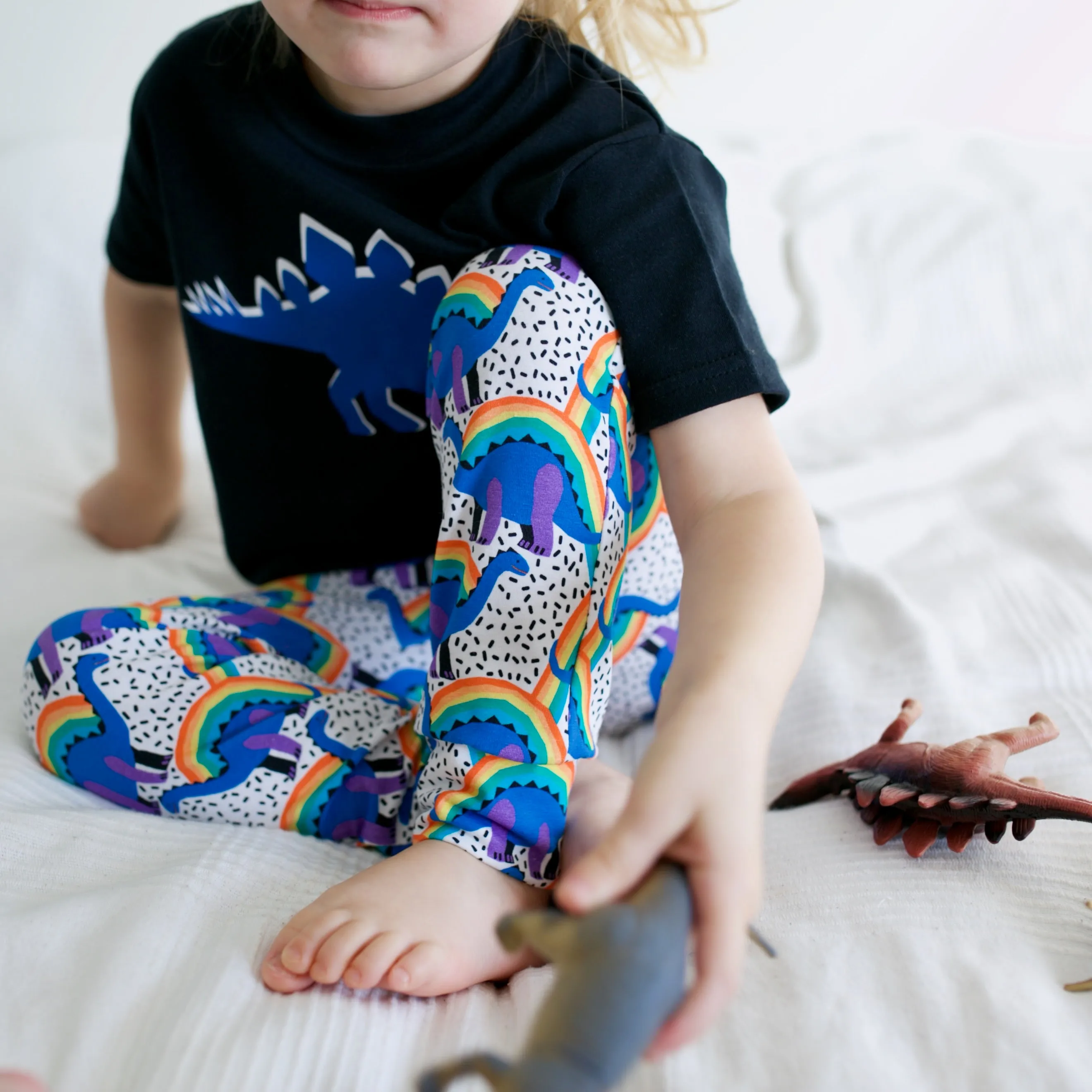 Rainbow Dino Print Baby Leggings 0-6 Years