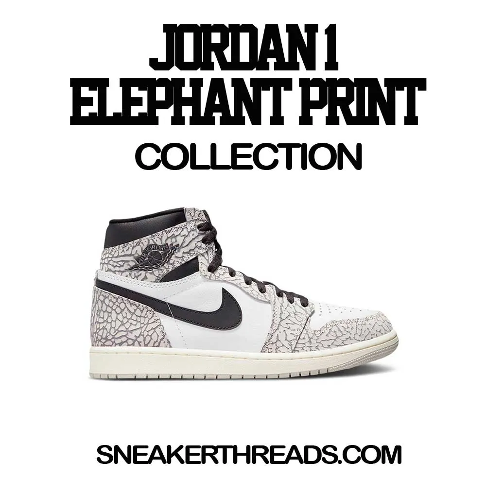 Retro 1 Elephant Print Shirt - Goat - Ice Grey