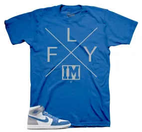 Retro 1 True Blue Shirt - Im Fly - Blue