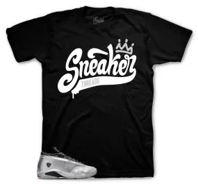 Retro 14 Metallic Silver Shirt - ST Crown - Black