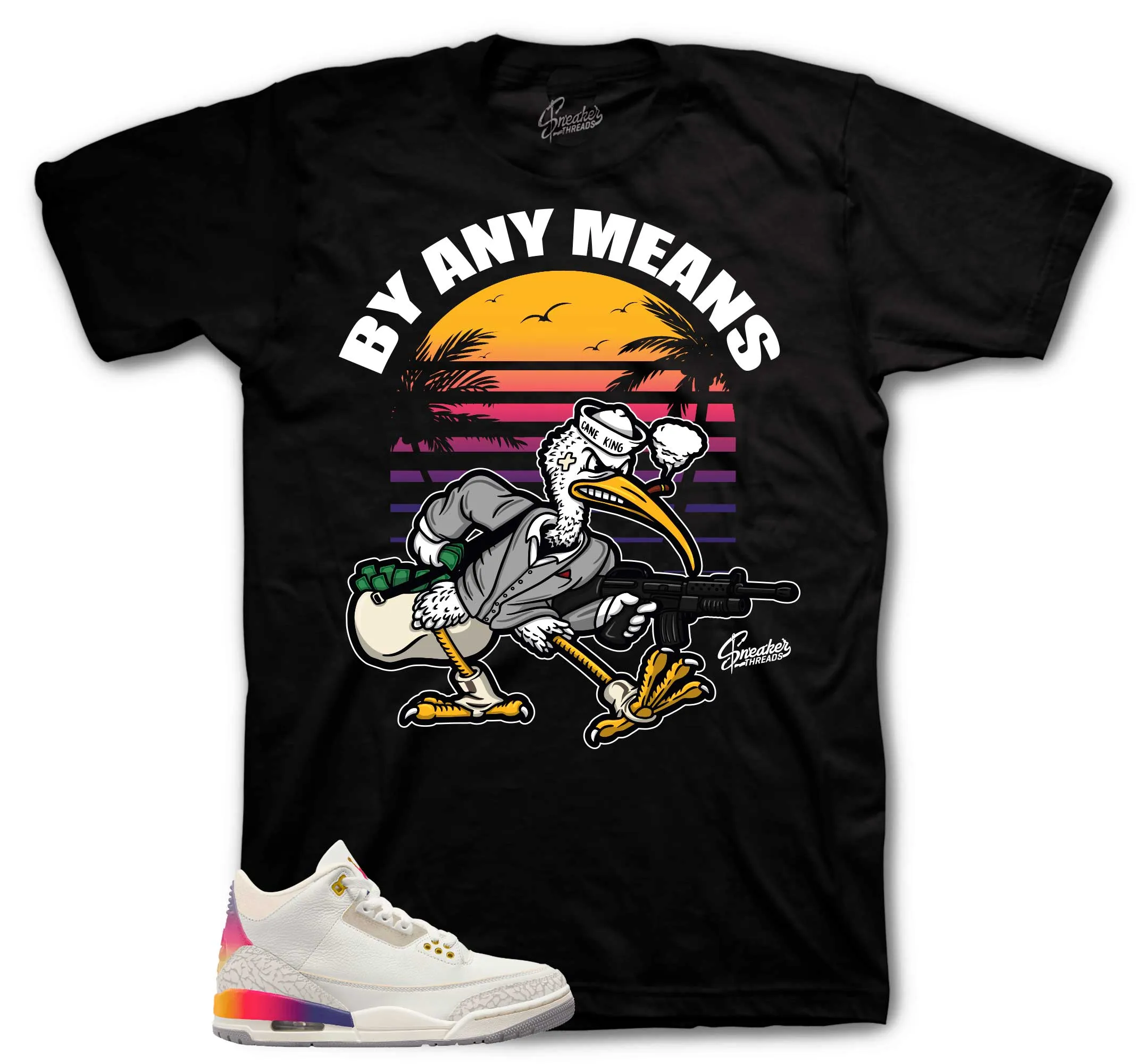 Retro 3 Sunset By Any Means Shirt