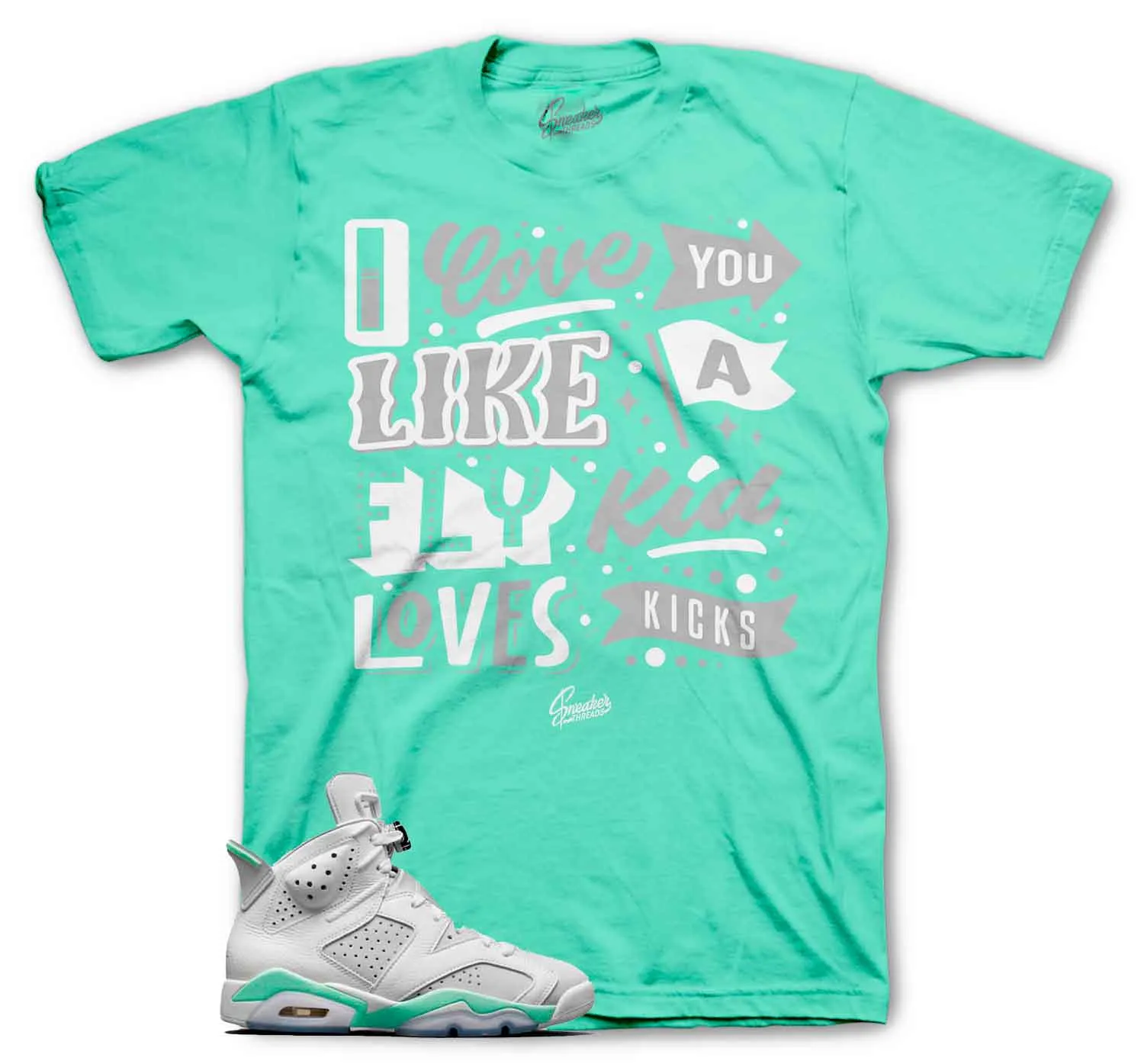 Retro 6 Mint Foam Love Kicks Shirt