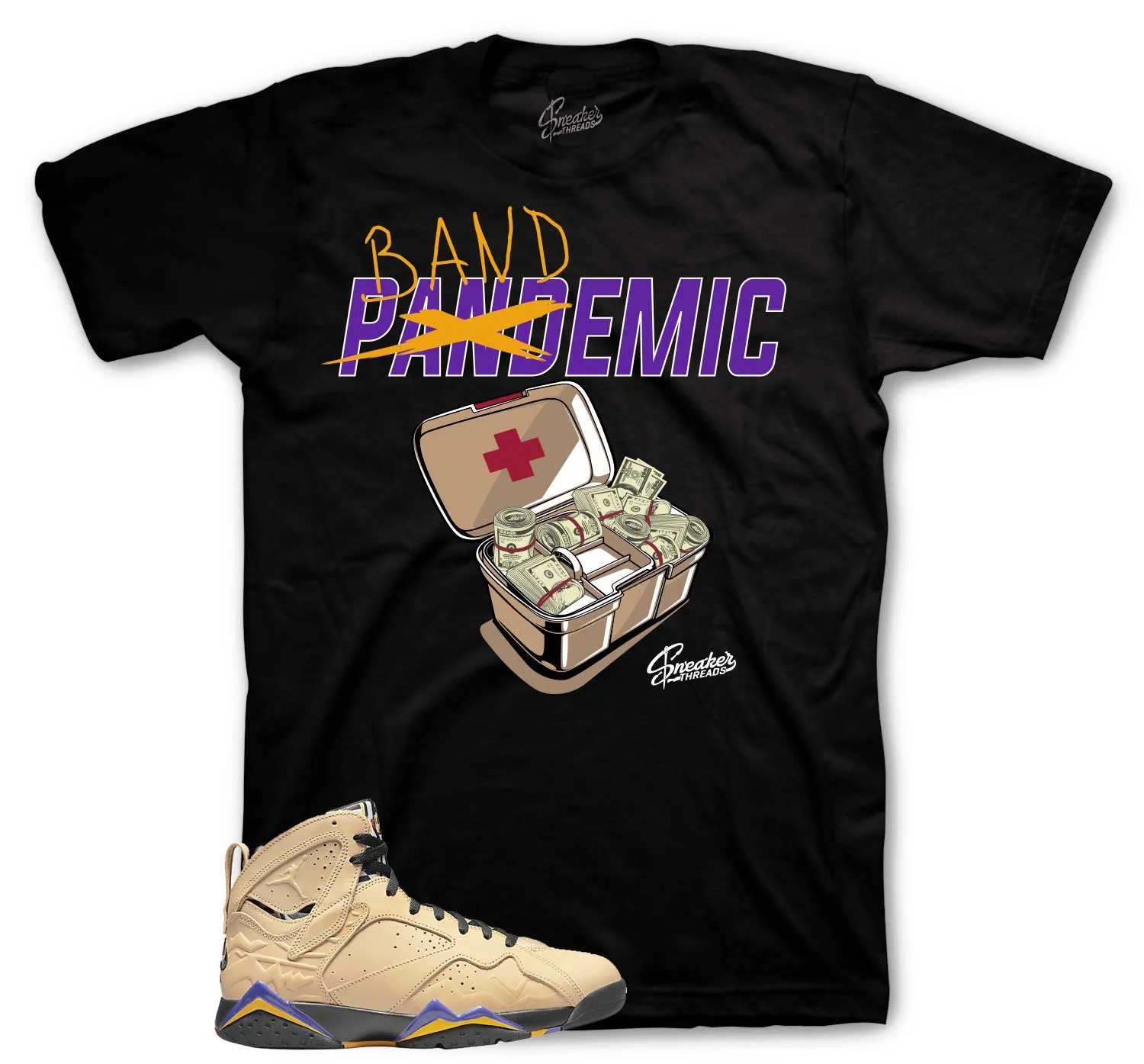 Retro 7 Vachetta Tan Shirt - Bandemic - Black