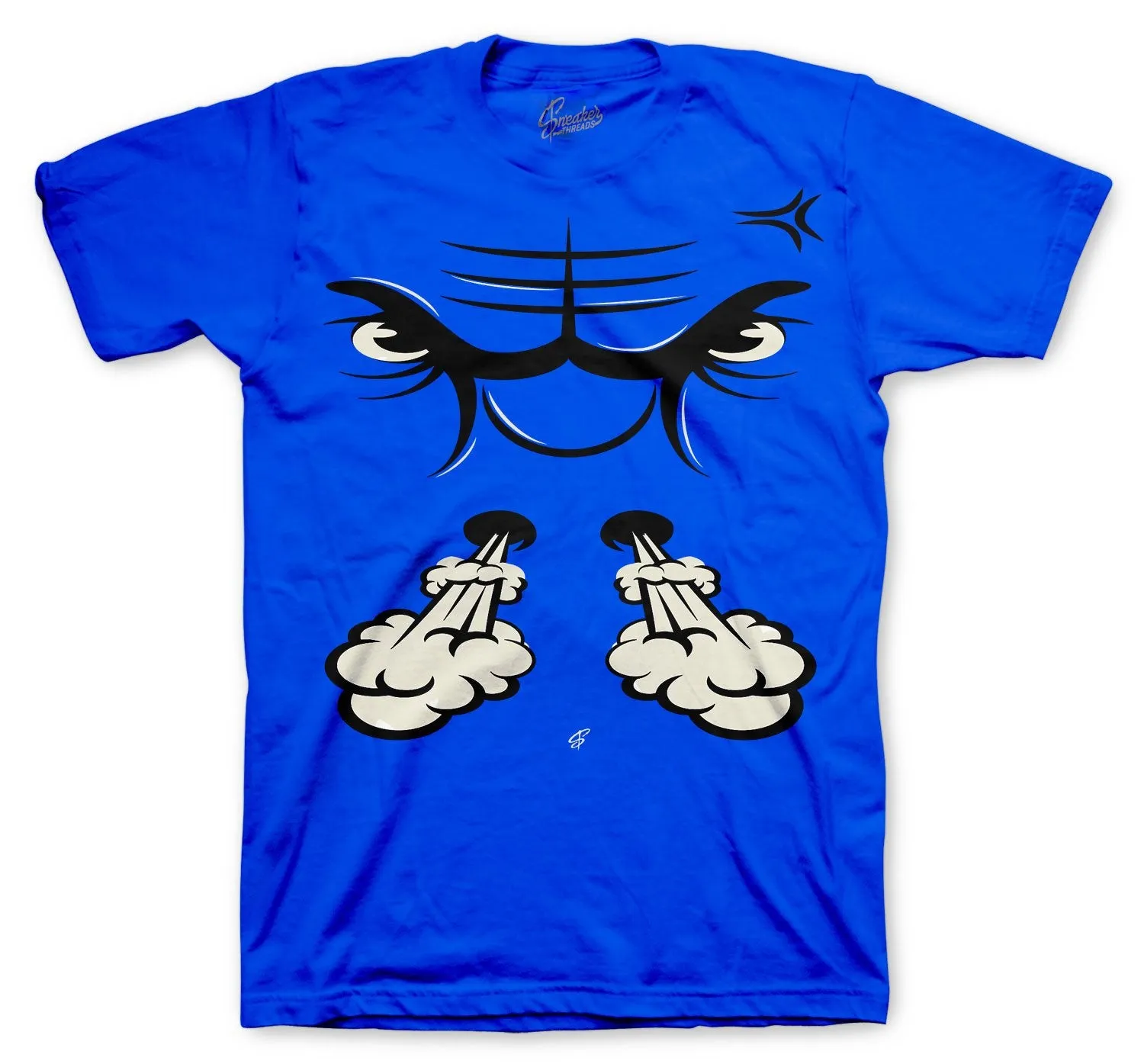 Retro 9 Racer Blue Shirt - Raging Face - Royal