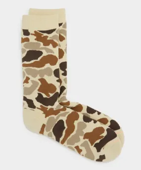 Rototo Pile Camo Crew Socks in Sand