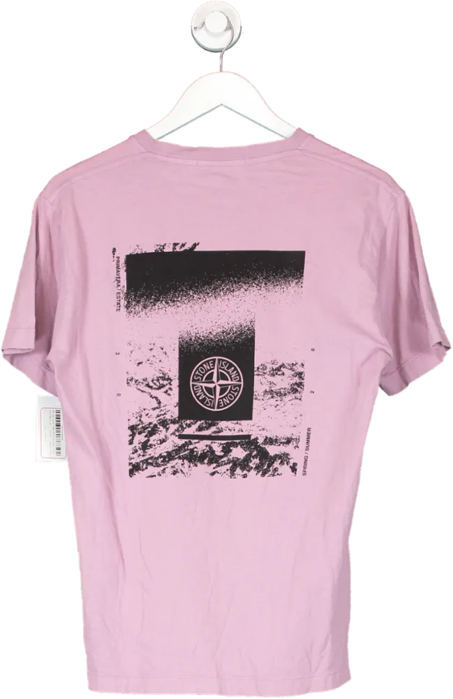 Stone Island Purple Printed T Shirt UK M