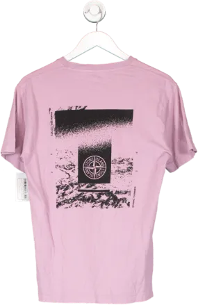 Stone Island Purple Printed T Shirt UK M