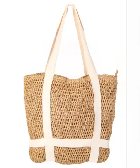 Straw Hat Holder Tote - Tan