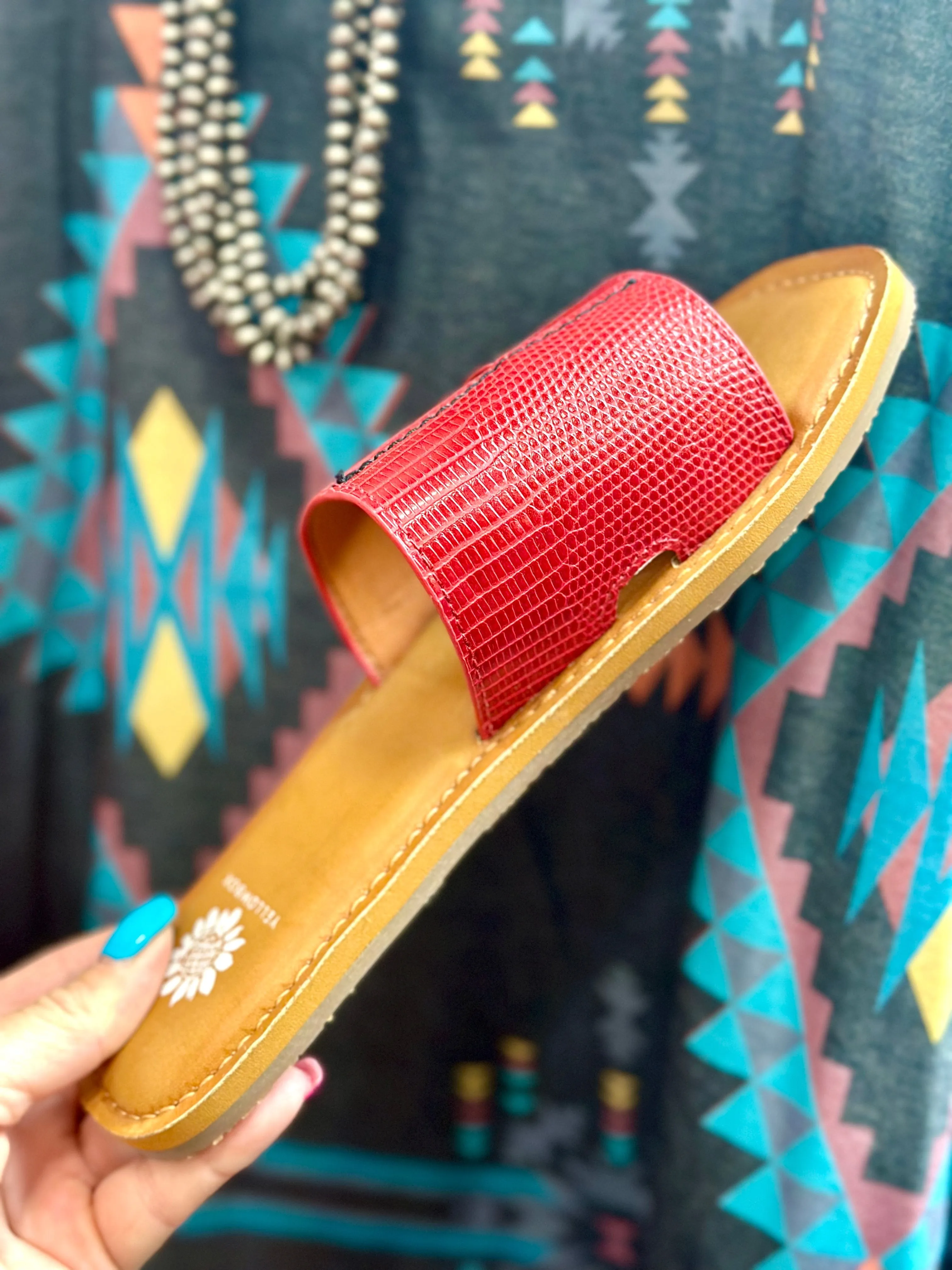 The Caliente Red Slide Sandal